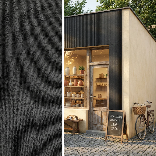 Płyta elewacyjna Line Mineral Nero 3000×1200 mm — Czarna