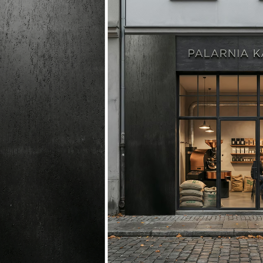 Płyta elewacyjna Pietra Mineral Nero 2400×1200 mm — Czarna