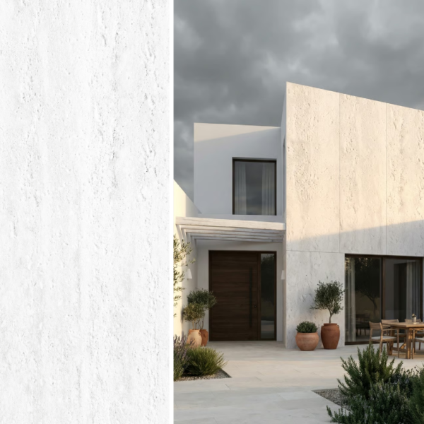 Płyta elewacyjna Pietra Mineral Bianco 2400×1200 mm — Kompozyt kwarcowy