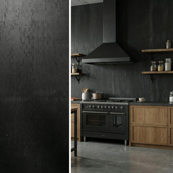 Panel ścienny Pietra Mineral Nero 2400×1200 mm — Czarny Trawertyn