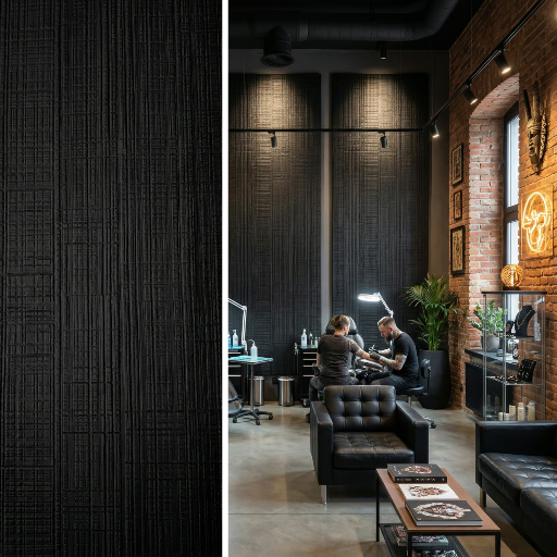 Panel ścienny ETNO Mineral Czarny 3000×1200 mm — Kompozyt Kwarcowy